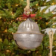 Zaer Ltd International Set of 7 Large Galvanized Jingle Bells with Ribbon and Rope ZR175353-SET View 3