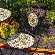 Zaer Ltd International Pre-Order: "Boston" Three-Piece Mosaic Bistro Set ZR165125-6-SET View 3