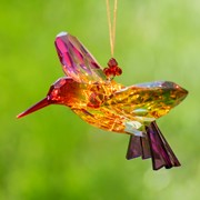 Zaer Ltd International Five Tone Acrylic Hummingbird Ornament in 6 Assorted Color Variations ZR504316-SET View 3