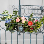 Zaer Ltd International Pre-Order: 13.25ft. Long Iron Gazebo with Planters in Light Blue "Georgia 2019" ZR180063-LB View 3
