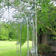 Zaer Ltd International 10.5ft Tall Rectangular Arched Garden Gazebo in Verdi Green "Mahekal" ZR180064-VG View 3
