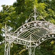 Zaer Ltd International 10.5ft. Tall Rectangular Arched Garden Gazebo in Antique White "Mahekal" ZR180064-AW View 3