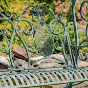 Zaer Ltd International Pre-Order: "Giorgi" 92in. Tall Iron Swing Bench in Verdi Green ZR171200-VG View 3