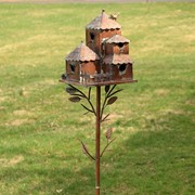 Zaer Ltd International 73.75" Tall Country Style Multi-Home Iron Birdhouse Stake "Plumsteadville" ZR182431 View 3