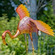 Zaer Ltd International 42" Tall Set of 4 Metallic Pink Iron Flamingo Outdoor Decorations ZR801006-SET View 3