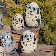 Zaer Ltd International Set of 3 Solar "Rock" Dogs with Light Up Eyes in 3 Assorted Colors VA200003-SET View 3