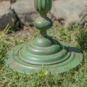 Zaer Ltd International 28.75" Tall Round Pedestal Birdbath with Bird Details in Antique Green ZR181173-GR View 3