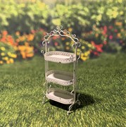 Zaer Ltd International Pre-Order: 43" Tall Three Tier Iron Plant Stand in Antique White ZR180978-AW View 3