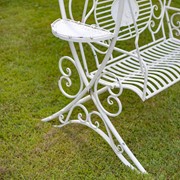Zaer Ltd International Pre-Order: "The Valiko" 79in Tall Electroplated Garden Swing Bench in Ant. White ZR140338-AW View 3