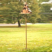 Zaer Ltd International Pre-Order: 78.75" Tall Church Style Large Iron Birdhouse Stake "Dublin" ZR180718 View 3