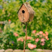 Zaer Ltd International 64.5" Tall Country Style Iron Birdhouse Stake "Farm House" ZR142106-2 View 3