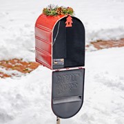 Zaer Ltd International Pre-Order: 42" Tall Standing "Santa's Mail" Christmas Mailbox w/LED Wreath ZR361849-RD View 3
