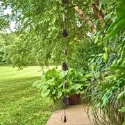 Zaer Ltd International Pre-Order: 72" Long Antique Bronze Hanging Pinecone Rain Chain ZR168626-BZ View 3