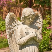 Zaer Ltd International Pre-Order: 47" Tall Standing Magnesium Angel Holding Heart in Grey "Evangeline" ZR228647-GY View 3