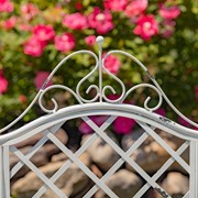 Zaer Ltd International Pre-Order: "Stephania" Victorian-Style Iron Garden Armchair in Antique White ZR090518-AW View 3