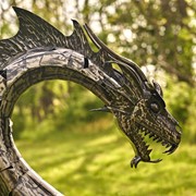 Zaer Ltd International Pre-Order: 6 ft. Tall Large Metal Dragon Statue "Angry Ira" ZR190858 View 3