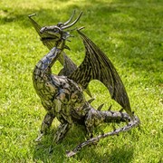 Zaer Ltd International Pre-Order: 21" Tall Metal Dragon Statue "Alexander" ZR180719 View 3