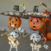 Zaer Ltd International Pre-Order: Set of 3 Small Iron Skeleton Mariachi Figurines "Tres Marlonis" ZR193038-SET View 3