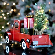 Zaer Ltd International Snow Covered Pickup Truck with Lighted Christmas Tree and Gifts ZR190161 View 3