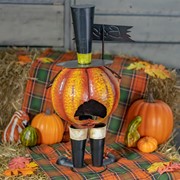 Zaer Ltd International Pre-Order: 28.25" Tall Top Hat Jack-O-Lantern Figurine with BOO Sign ZR190616 View 3