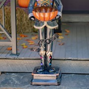 Zaer Ltd International Pre-Order: 56.25" Tall Metal Pumpkin Soldier with Candy Bowl & Multicolor Lights ZR190410 View 3