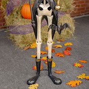 Zaer Ltd International Pre-Order: Set of 2 Standing 63.5" Tall Halloween Skeleton Soldiers with Staffs ZR983492-3-SET View 3