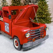 Zaer Ltd. International 9.8ft. Long Large Red Iron "Houston" Truck Decor with LED Headlights ZR190434-RD View 3