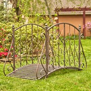 Zaer Ltd International Pre-Order: 5ft. Long Antique Style Iron Garden Bridge in Ant Bronze "Paris 1968" ZR140960-BZ View 3