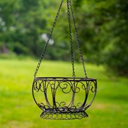 Zaer Ltd International 28.35" Long Hanging Iron Basket Planter in Antique Bronze "Paris 1968" ZR180315-BZ View 3