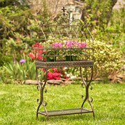 Zaer Ltd. International Pre-Order: 42.5" Tall Iron Cage Plant Stand in Antique Bronze "Paris 1968" ZR190422-BZ View 3