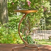 Zaer Ltd. International 32" Tall Shallow Copper-Finished Iron Birdbath with Branch Stand ZR190779-CP View 3