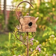 Zaer Ltd. International 65" Tall Antique Copper Teapot Birdhouse Garden Stake "Square Teapot" ZR113168-2 View 3