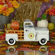 Zaer Ltd. International Small Harvest Pickup Truck with Pumpkins in Antique White ZR160892-AW View 3