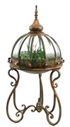 Zaer Ltd International Pre-Order: S/3 Glass Dome Terrariums with Iron Stands in Silver "Marseille 1792" ZR530995-FSS View 3