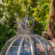 Zaer Ltd International Pre-Order: S/3 Glass Dome Terrariums with Iron Stands in Silver "Marseille 1792" ZR530995-FSS View 3