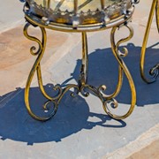 Zaer Ltd International Pre-Order: Set/3 Glass Dome Terrariums with Iron Stand in Gold "Marseilles 1792" ZR530995-FGS View 3