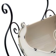 Zaer Ltd International Pre-Order: 25" Tall Metal Holiday Sleigh Decoration in Antique White ZR180414-AW View 3