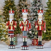 Zaer Ltd. International 61" T. Large Iron Christmas Nutcracker w/ Trumpet & LED Light "David" ZR190661 View 3