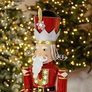 Zaer Ltd. International 61" Tall Iron Christmas Nutcracker with Drum & LED Lights "George" ZR190660 View 3