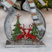 Zaer Ltd. International Pre-Order: S/2 Galvanized Cookie Cutter Snowmen with Christmas Trees & Reindeer ZR190301-SET View 3