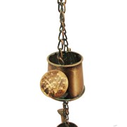 Zaer Ltd. International Pre-Order: 73" Long Iron Rain Chain with Watering Cans in Antique Copper ZR200167-CP View 3