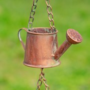 Zaer Ltd. International Pre-Order: 73" Long Iron Rain Chain with Watering Cans in Antique Copper ZR200167-CP View 3