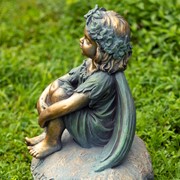 Zaer Ltd International 25.5" Tall Sitting Fairy Magnesium Garden Statue "Lily" ZR338926 View 3