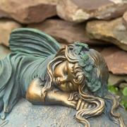 Zaer Ltd. International Pre-Order: 20" Tall Sleeping Fairy Magnesium Garden Statue "Ivy" ZR339217 View 3