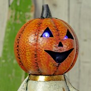 Zaer Ltd International "Alexie" Jack-O-Lantern Ghost Halloween Figurine with LED Lights ZR195971 View 3