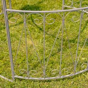 Zaer Ltd. International Pre-Order: 9ft Tall Round Iron Garden Gazebo with 3 Side Walls in Antique Bronze ZR101634-BZ View 3