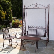Zaer Ltd International "Tserovani" Iron Swing Bench in Antique Bronze ZR820302-BZ View 3