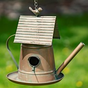 Zaer Ltd International Pre-Order: Set of 6 Assorted Style Antique Copper Finish Teapot Birdhouses ZR170773-CPS View 3