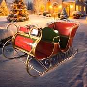 Zaer Ltd. International 9ft. Long Large Iron Classic Christmas Sleigh "Philadelphia II" ZR140300 View 3