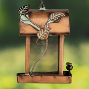Zaer Ltd. International Hanging Iron Bird Feeder with Antique Copper Finish "Prairie" LS213032 View 3